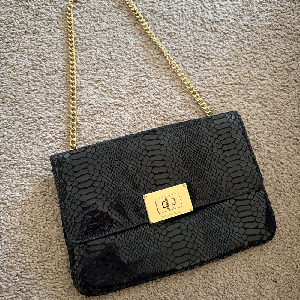 Black Snake Print Michael Kors Shoulder Bag